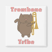 Aimant Trombone Tribe Funny Cat Pink Letters (Devant)
