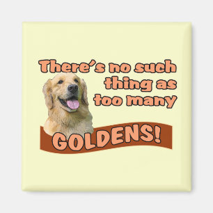 Aimant "Trop de chiens d'arrêt d'or "