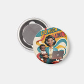 Aimant Trop de travail — Illustration rétro de femme (Recto/Verso)