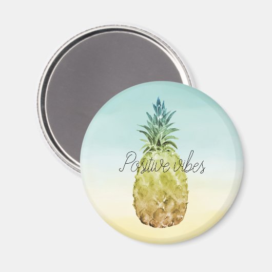 Aimant Tropcal Pineapple Yellow Mint ombre (Recto/Verso)