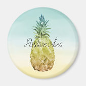 Aimant Tropcal Pineapple Yellow Mint ombre (Devant)