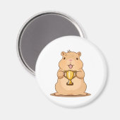 Aimant Trophée de Capybara Mignon Gagnant Design Kawaii (Recto/Verso)