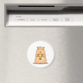 Aimant Trophée de Capybara Mignon Gagnant Design Kawaii (In Situ (Lave-vaisselle))