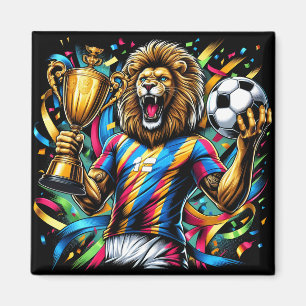 Aimant Trophée de football champion de soccer Lion Victoi