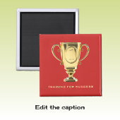 Aimant Trophée d'or de succès d'entraînement bleu