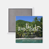 Aimant Tropical Beach Destination Wedding Enregistrer la  (Recto/Verso)