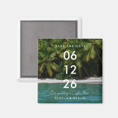 Aimant Tropical Beach Destination Wedding Save the Date (Recto/Verso)