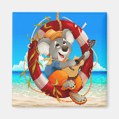 Aimant Tropical Beach Guitar Jouer Koala (Devant)