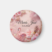 Aimant Tropical Flamant Quinceañera, sur mesure (Devant)