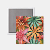 Aimant tropical/hawaïen/floral/fleur (Recto/Verso)