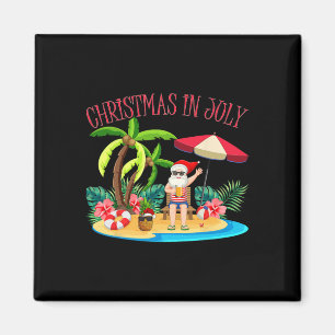 Aimant Tropical Noël Hawaïen Été Père Noël de Noël en Jui