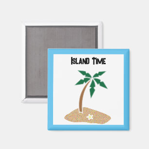 Aimant Tropical Palm Tree Island Getaway Cartoon Design