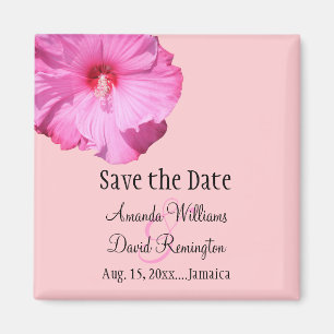 Aimant Tropical Save the Date (rose)