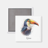 Aimant Tropical Splendor Toucan, personnalisé (Recto/Verso)