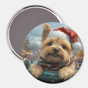 Aimant Trottinette de chien Cairn Terrier Noël