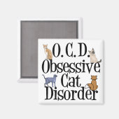 Aimant Trouble de chat obsessionnel (Recto/Verso)