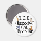 Aimant Trouble de chat obsessionnel (Recto/Verso)