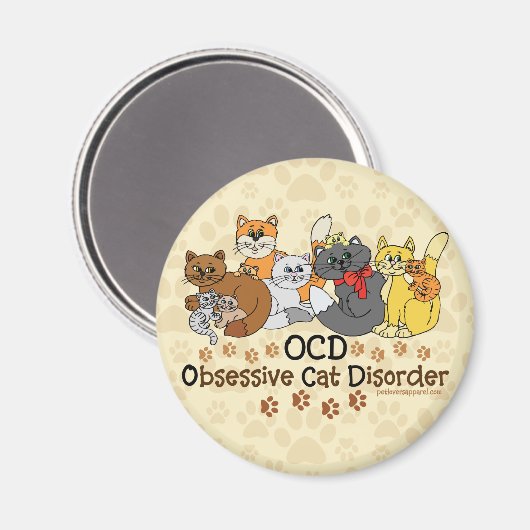 Aimant Trouble obsessif de chats OCD (Recto/Verso)