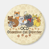 Aimant Trouble obsessif de chats OCD (Devant)