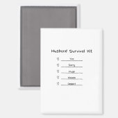 Aimant Trousse de survie pour mari mignon (Recto/Verso)
