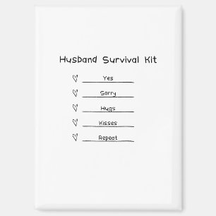 Aimant Trousse de survie pour mari mignon