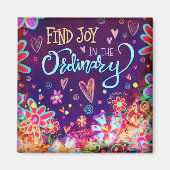 Aimant Trouver Joy Inspirivity Purple Fun Floral Inspiran (Devant)