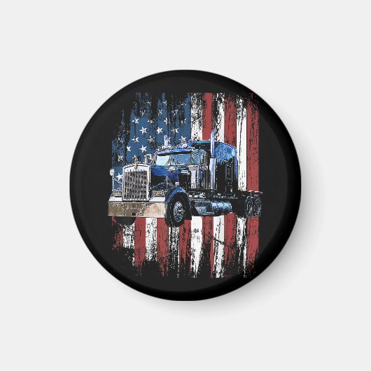 Aimant Trucker American Flag Truck Driver Truck Driver Gi (Devant)