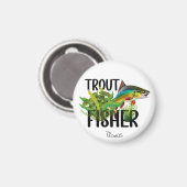 Aimant Truite Fisher Truite Arc-En-Ciel En Environnement (Recto/Verso)