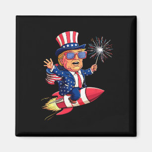 Aimant Trump 2024 Joyeux 4 juillet Trump drapeau américai