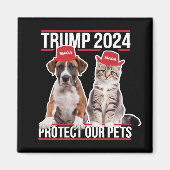 Aimant Trump 2024 Protégez nos animaux Chiens de chat MAG (Devant)