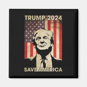 Aimant Trump 2024 Sauvez l'Amérique Amérique - Drapeau Él