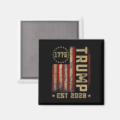 Aimant Trump 2028 Vote Donald Trump America Drapeau améri (Recto/Verso)