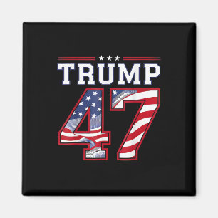 Aimant Trump 45-47 Mega Us Drapeau 2024 Élection Présiden
