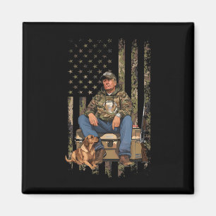 Aimant Trump avec chien canard chasse au gibier d'eau cam