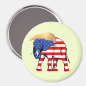 Aimant Trump Bad Hair Elephant Round Magnet, ZSSG (Recto/Verso)