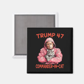Aimant Trump Commandant En Chat Drôle Chat Et Trump (Recto/Verso)