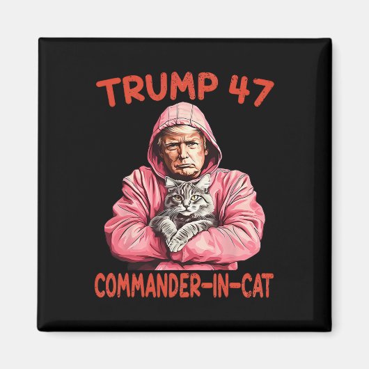 Aimant Trump Commandant En Chat Drôle Chat Et Trump (Devant)