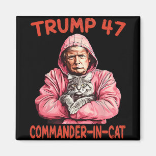 Aimant Trump Commandant En Chat Drôle Chat Et Trump