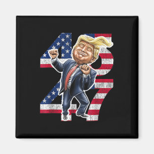 Aimant Trump Dance 45 47 Drapeau américain Trump 2024