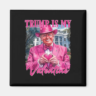 Aimant Trump Est Mon Cœur De La Saint-Valentin Drôle Rose