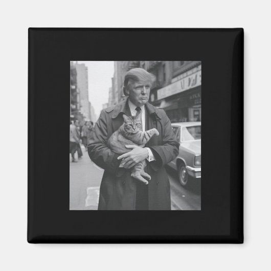 Aimant Trump Et Chat Drôle (Devant)