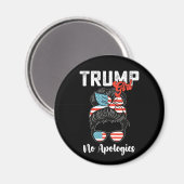 Aimant Trump Girl No excuse pour l'élection présidentiell (Recto/Verso)