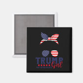 Aimant Trump Girl No excuses Messy Bun Trump 2024 Ameri (Recto/Verso)