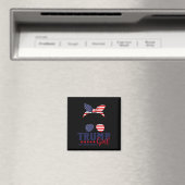 Aimant Trump Girl No excuses Messy Bun Trump 2024 Ameri (In Situ (Lave-vaisselle))
