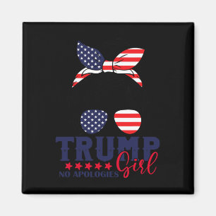 Aimant Trump Girl No excuses Messy Bun Trump 2024 Ameri