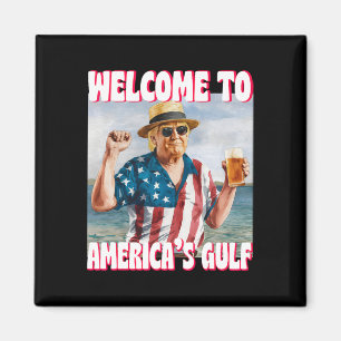 Aimant Trump Golfe Des États-Unis Golfe Drôle Du Mexique
