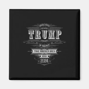Aimant Trump reprends l'Amérique en 2025 - Gravure ornée