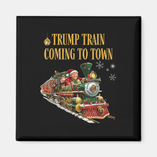 Aimant Trump Train Arrive À La Ville Drôle Noël Père Noël