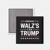 Aimant Trump Vance Walz pour Trump Nebraska (Recto/Verso)