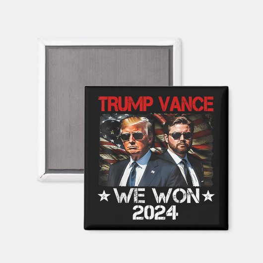 Aimant Trump Vance We Won Win Inauguration Day 2025 47th (Recto/Verso)